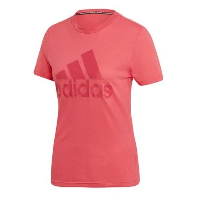 Adidas Originals (wmns) Adidas Logo Alphabet Printing Sports Short Sleeve Red