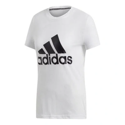 Adidas Originals (wmns) Adidas Logo Alphabet Printing Sports Short Sleeve White