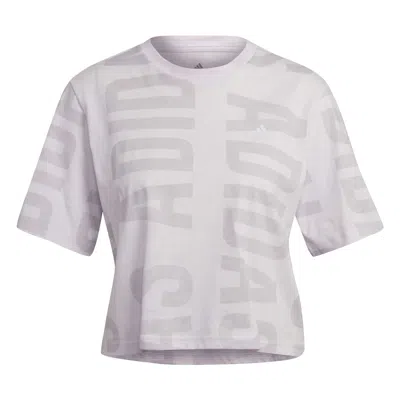 Adidas Originals (wmns) Adidas Logo Printed Cropped T-shirt 'pink' In Purple