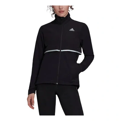 Adidas Originals (wmns) Adidas Logo Printing Stand Up Collar Zipper Long Sleeve Jacket Coat Black