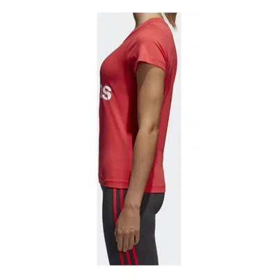 Adidas Originals (wmns) Adidas Logo Printing Tee Pink In Red