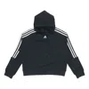 Adidas Originals (wmns) Adidas Loose-cut 3-stripes Cropped Hoodie 'black'