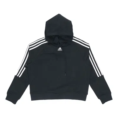 Adidas Originals (wmns) Adidas Loose-cut 3-stripes Cropped Hoodie 'black'