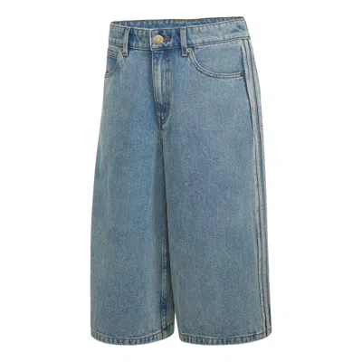Adidas Originals (wmns) Adidas Mid Rise Denim Jorts Asia Sizing 'worn Blue Denim'