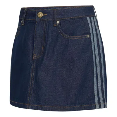 Adidas Originals (wmns) Adidas Mid Rise Denim Skirt Asia Sizing 'indigo Denim' In Blue