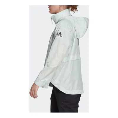 Adidas Originals (wmns) Adidas Minimalistic Sports Hooded Jacket Green In White