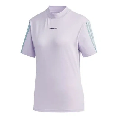 Adidas Originals (wmns) Adidas Neo Athleisure Casual Sports Small Stand Collar Short Sleeve Purple