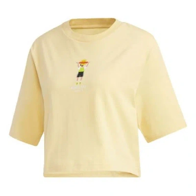 Adidas Originals (wmns) Adidas Neo Casual Sports Short Sleeve Orange Yellow In Neutral