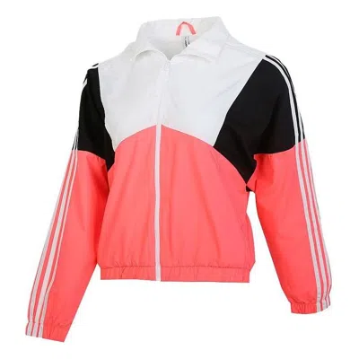 Adidas Originals (wmns) Adidas Neo Colorblock Jacket 'white Black Red' In Multi