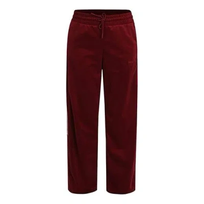 Adidas Originals (wmns) Adidas Neo Cs Tp Velour Pants 'red White' In Burgundy