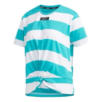 Adidas Originals (wmns) Adidas Neo Cs Tshirt Sports Round-neck Green In Blue