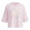 Adidas Originals (wmns) Adidas Neo Csmy Tee1 Casual Sports Smiling Face Printing Short Sleeve Pink Red