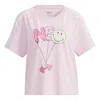 Adidas Originals (wmns) Adidas Neo Csmy Tee2 Cartoon Printing Casual Sports Short Sleeve Pink Red In Purple