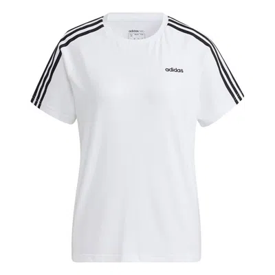 Adidas Originals (wmns) Adidas Neo Esntl3s Tee Contrasting Colors Sports Short Sleeve White