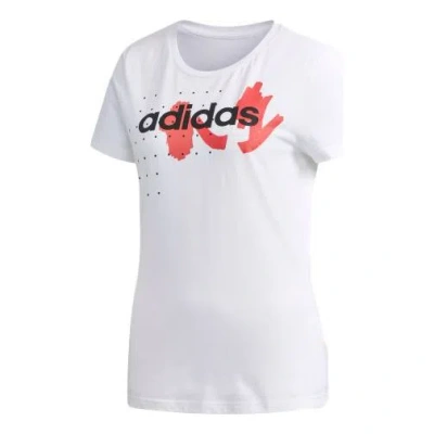 Adidas Originals (wmns) Adidas Neo Fv Tee 2 Sports Round Neck Short Sleeve White