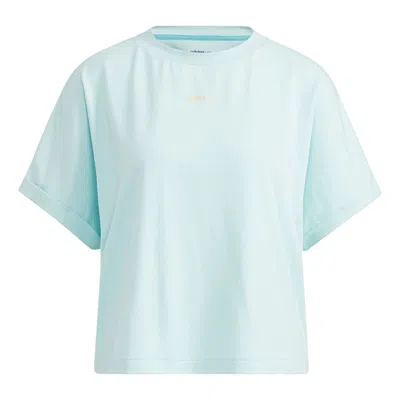 Adidas Originals (wmns) Adidas Neo July Tee 2 Leisure Backletter Printsports Short Sleeve Green In Brown