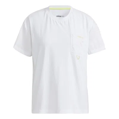 Adidas Originals (wmns) Adidas Neo July Tee 4 Chest Pocket Sports Round Neck Short Sleeve White