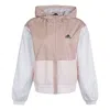 Adidas Originals (wmns) Adidas Neo Must Haves Block Colorblock Logo Windproof Jacket Pink In Multi