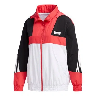 Adidas Originals (wmns) Adidas Neo Printing Hooded Jacket Pink In White