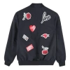 Adidas Originals (wmns) Adidas Neo Stand-up Collar Sports Back Printing Jacket 'black'