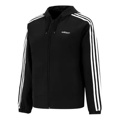 Adidas Originals (wmns) Adidas Neo Training Sports Stripe Loose Hooded Jacket Black