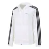 Adidas Originals (wmns) Adidas Neo Training Sports Stripe Loose Hooded Jacket White