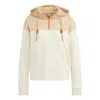 Adidas Originals (wmns) Adidas Neo Util Hoodies 'white Beige' In Multi