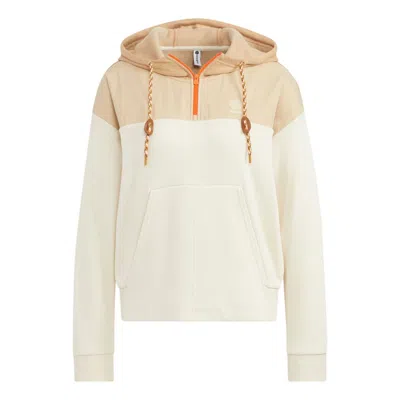 Adidas Originals (wmns) Adidas Neo Util Hoodies 'white Beige' In Multi