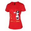 Adidas Originals (wmns) Adidas Neo X Disney Mickey Mouse Crossover Casual Sports Round Neck Short Sleeve Red