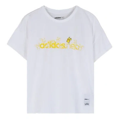 Adidas Originals (wmns) Adidas Neo X Pokmon Crossover Sports Round Neck Short Sleeve White