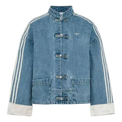Adidas Originals (wmns) Adidas New Chinese Denim Jacket Asia Sizing 'light Denim' In Blue