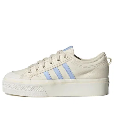 Adidas Originals (wmns) Adidas Nizza Platform 'wonder White Blue Dawn' In Multi