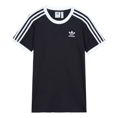 Adidas Originals (wmns)  3 Stripes Tee Sports Training Stripe Round Neck Short Sleeve Black T-shirt