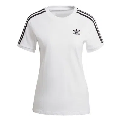 Adidas Originals (wmns)  3 Stripes Tee Sports Training Stripe Round Neck Short Sleeve White T-shirt
