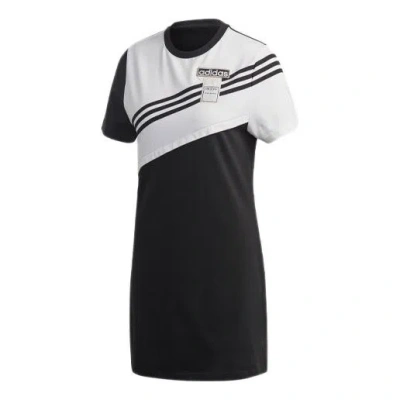 Adidas Originals (wmns)  Adibreak Colorblock Sports Round Neck Short Sleeve Black Dress