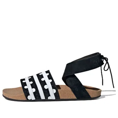 Adidas Originals (wmns)  Adilette Ankle Wrap 'black White' In Multi