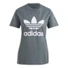Adidas Originals (wmns)  Classic Logo Athleisure Casual Sports Short Sleeve Navy Blue T-shirt In Gray