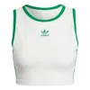 Adidas Originals (wmns)  Cropped Tank Top Asia Sizing 'white Green' In Multi