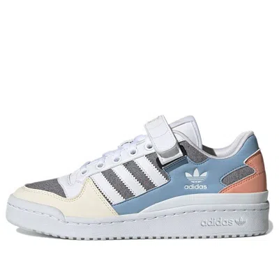 Adidas Originals (wmns)  Forum Low Wear-resistant Non-slip Casual Skateboarding Shoes White Blue Gray In Multi