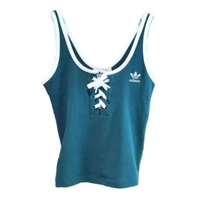 Adidas Originals (wmns)  Laced Tank Top 'teal' In Blue
