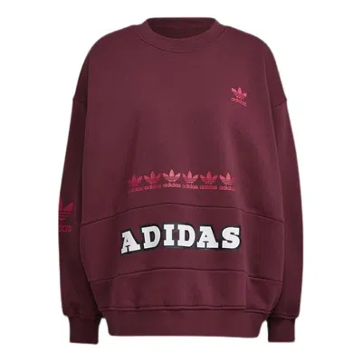 Adidas Originals (wmns)  Logo Play Sweatshirt 'claret' In Burgundy