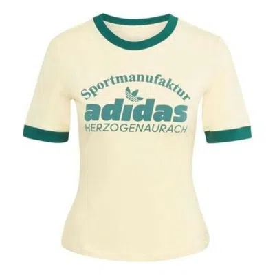 Adidas Originals (wmns)  Retro Graphic T-shirt Asia Sizing 'yellow Green' In Gray