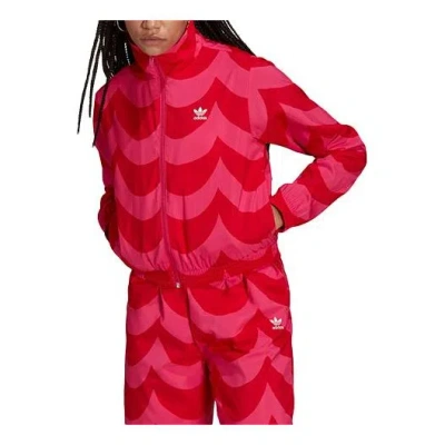 Adidas Originals (wmns)  Track Top Contrasting Colors Sports Stand Collar Jacket Red
