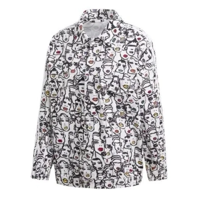 Adidas Originals (wmns)  X Fiorucci Face Logo Print Jacket 'black White' In Multi