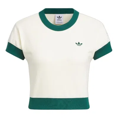 Adidas Originals (wmns)  X Notitle Tennis T-shirts 'white Green' In Multi