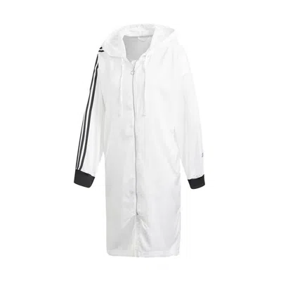 Adidas Originals (wmns)  Zip Hoodie Long Windproof Hooded Jacket White
