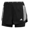 Adidas Originals (wmns) Adidas Own The Run 3-stripes 2-in-1 Shorts Asia Sizing 'black'