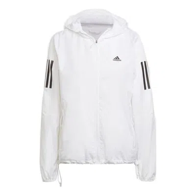 Adidas Originals (wmns) Adidas Own The Run Hooded Running Windbreaker 'white Black'
