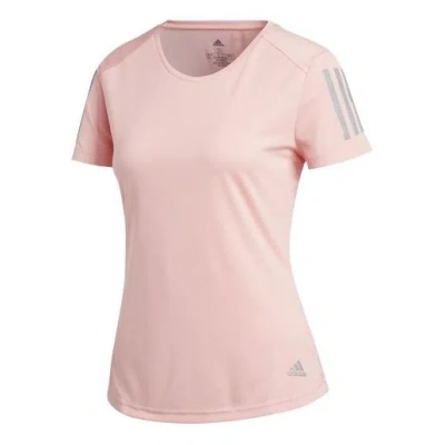 Adidas Originals (wmns) Adidas Own The Run Tee Reflective Printing Sports Short Sleeve Pink