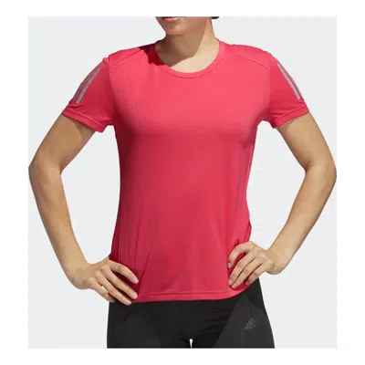 Adidas Originals (wmns) Adidas Own The Run Tee Reflective Printing Sports Short Sleeve Red